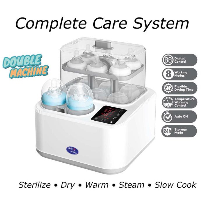 BabySafe - LB915 - Alat Steril Botol Susu Lengkap Digital Alat Steril & Pengering Botol Susu,