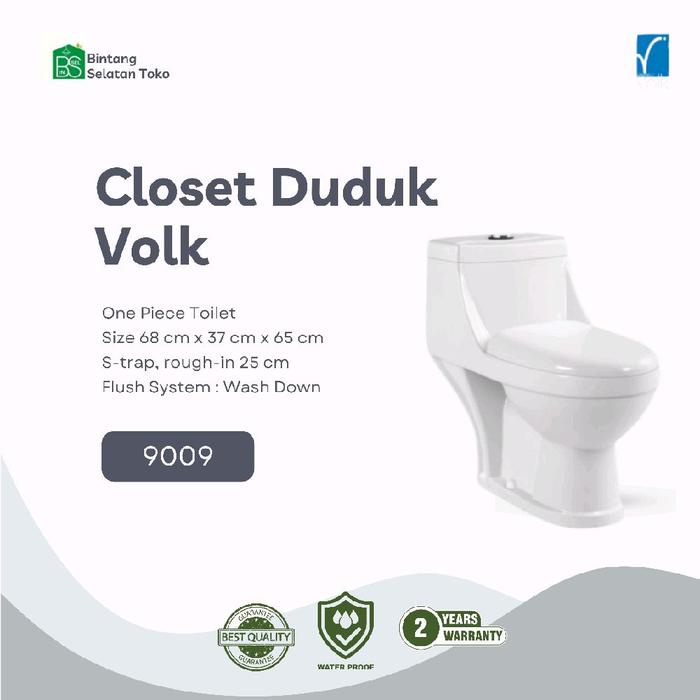CLOSET DUDUK / MONOBLOK ONE PIECES VOLK 9009 PUTIH EKONOMIS *
