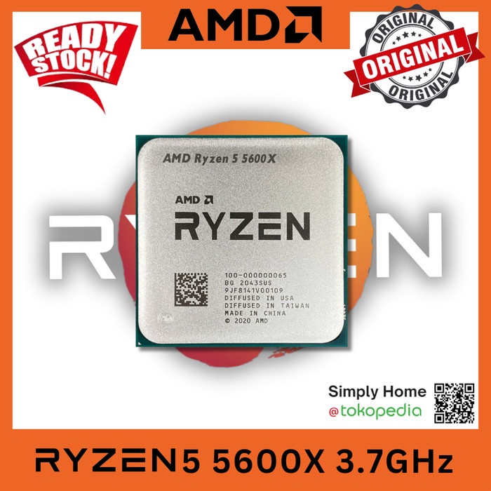 Promo Processor Amd Ryzen 5 5600X 3.7Ghz Tray 6 Core 12 Thread Baru Garansi 1 Tahun Cpu Pc