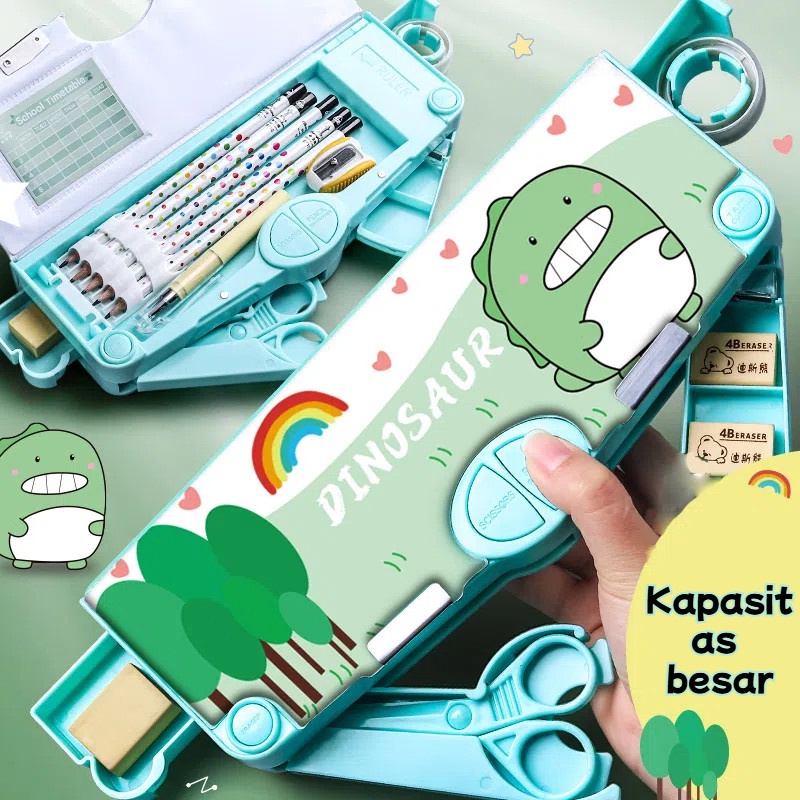 

Tempat Pensil Multifungsi Kotak Pensil Anak Lengkap Peruncing Gunting Isolasi Penghapus Penggaris Alat Tulis Sekolah