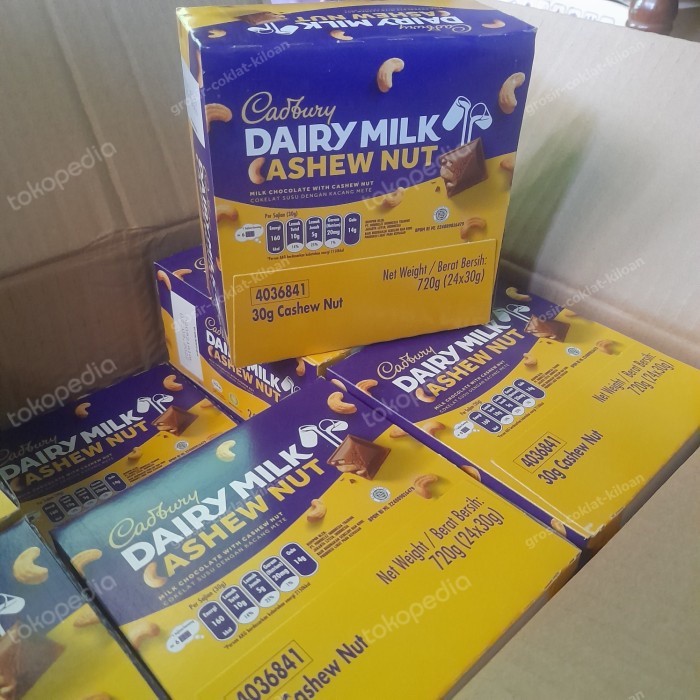 

BARANG TERLARIS CADBURY 30GR 1 BOX ISI 24 PCS X 30 GRAM - COKELAT MILK, CASHEW, FRUIT
