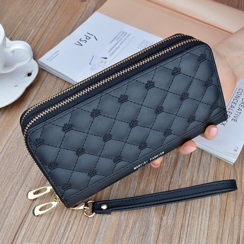 DOMPET PANJANG WANITA 2 RESLETING KULIT PREMIUM NAOMI KARTU UANG TALI KOREA BATAM MURAH CEWEK