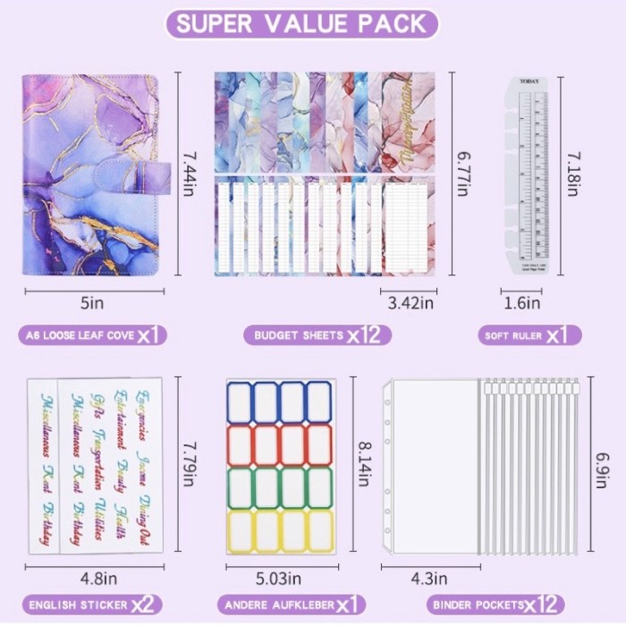 

BARANG TERLARIS a6 budget binder diary folder buku budget notebook