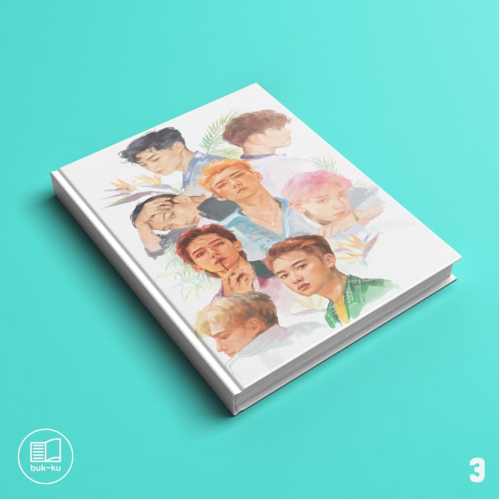 

BARANG TERLARIS Buku custom KPOP Korea notebook catatan Tulis EXO BOYBAND