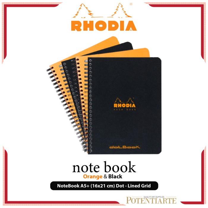 

BARANG TERLARIS Buku Catatan Rhodia A5 Plus Wirebound Coated Card Cover Notebook