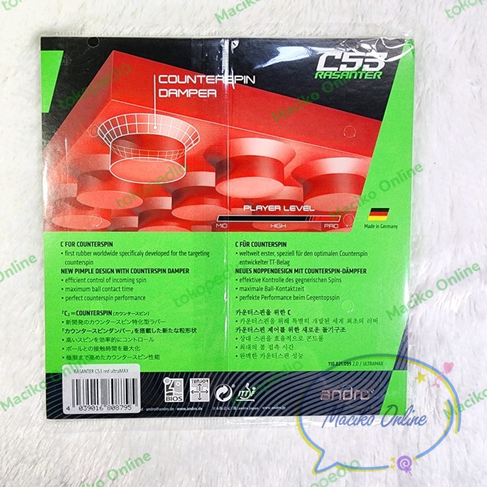 BARANG TERLARIS Andro Rasanter C53 ~ Karet Pingpong Andro C53 MAX