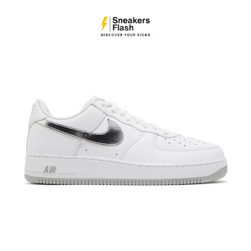 NIKE Air Force 1 07 Low Color Of The Month White Metallic Silver Sepatu Sneakers Pria - DZ6755100 - Size 44