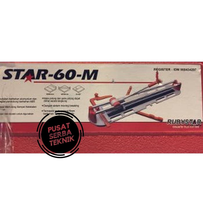 TOP ALAT POTONG KERAMIK GRANIT MANUAL RUBY STAR 60-M 60CM MEJA ALAS POTONG -