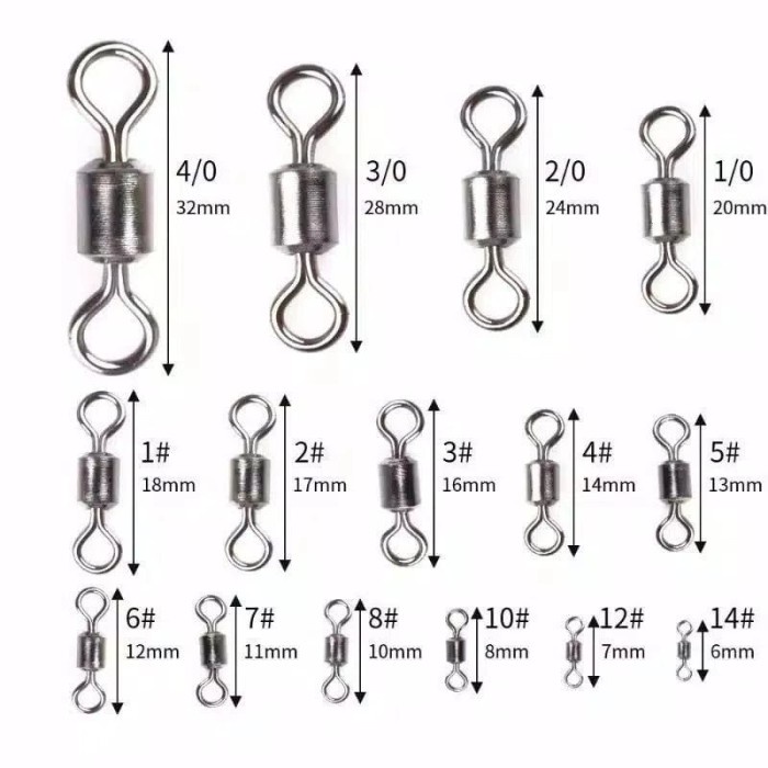 50 pcs Kili Kili Pancing Rolling Swivel