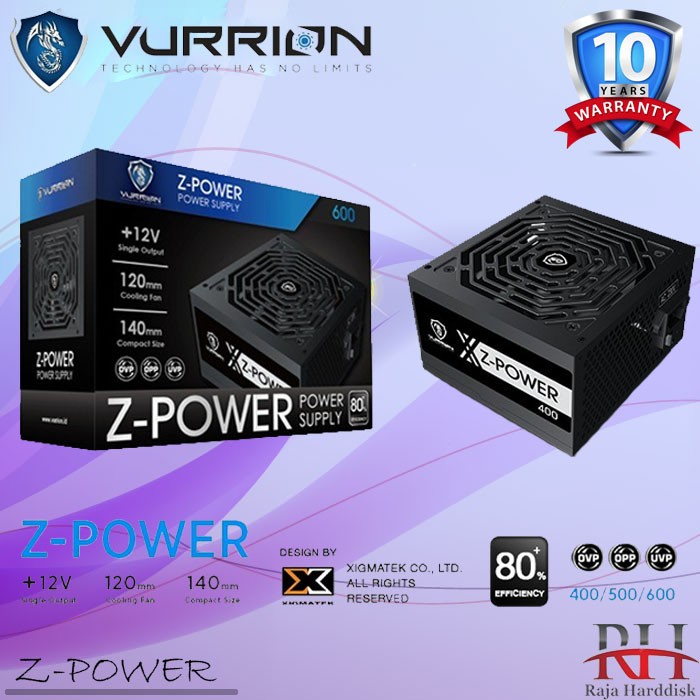 Ready Vurrion Z-Power 400 - Power Supply/PSU Vurrion Z-Power Garansi 10Tahun
