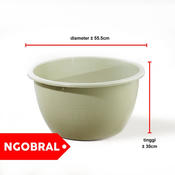 New Baskom Plastik JUMBO ABU GREY D 55 cm Ember Bak Plastik BESAR TINGGI Berkualitas