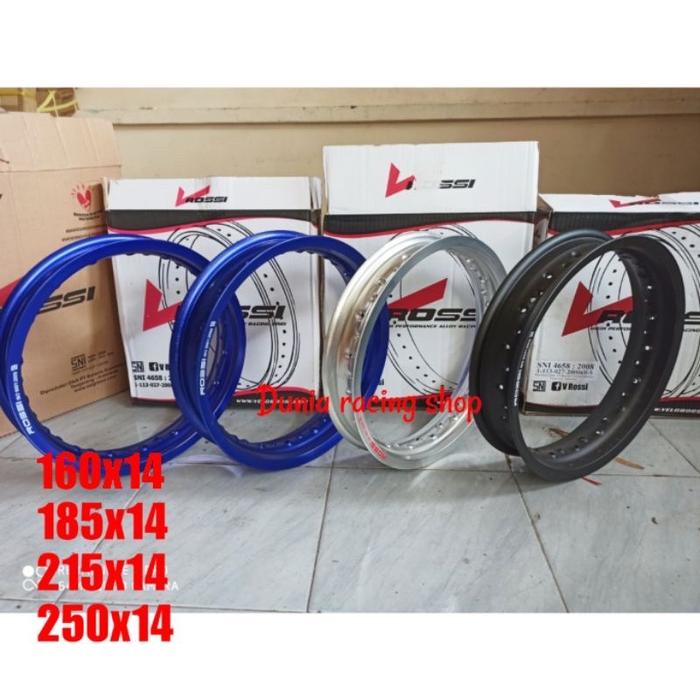 Velg Rossi 140 14 160 14 185 14 215 14 250 14 Velg ring 14 Gold Biru Hitam Silver Harga satuan