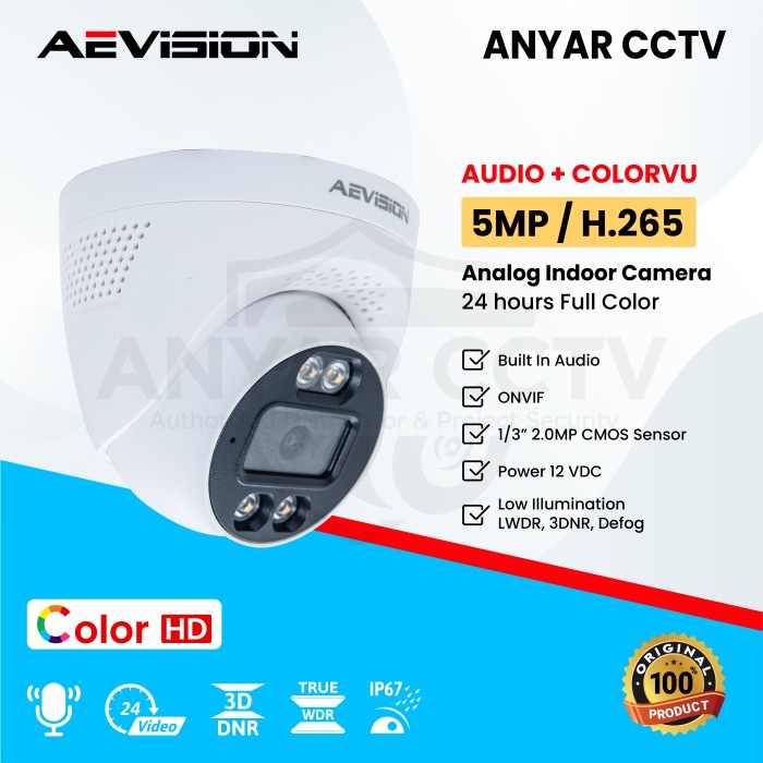 CAMERA AEVISION 5MP AUDIO + COLORVU ULTRA HD (Indoor)