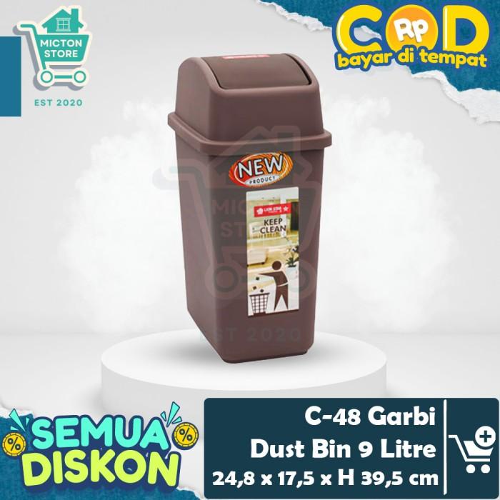 PROMO SPECIAL MICTON Lion Star C-48 Garbi Dust Bin 9 Liter Tempat Sampah Tutup Ayun Kamar Mandi