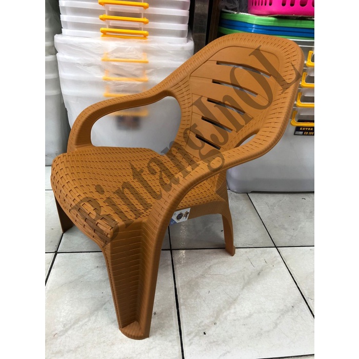 PREMIUM KURSI SANTAI ANYAM ROTAN PLASTIK OLYMPLAST OL 509 MIRING