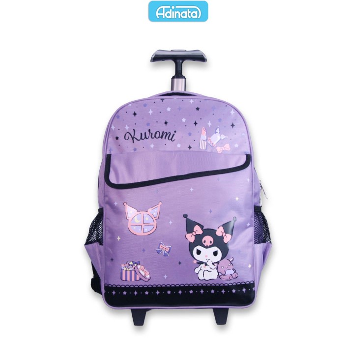 PREMIUM Kuromi Trolley 16" Adinata Tas Roda Tas Koper Troli Sekolah Tas Trolley Anak Kuromi Pretty