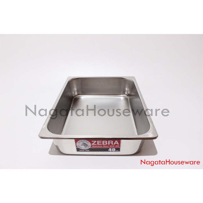 PREMIUM Nampan Baki Persegi Stainless Steel Food Pan 40cm Zebra 141040 Promo