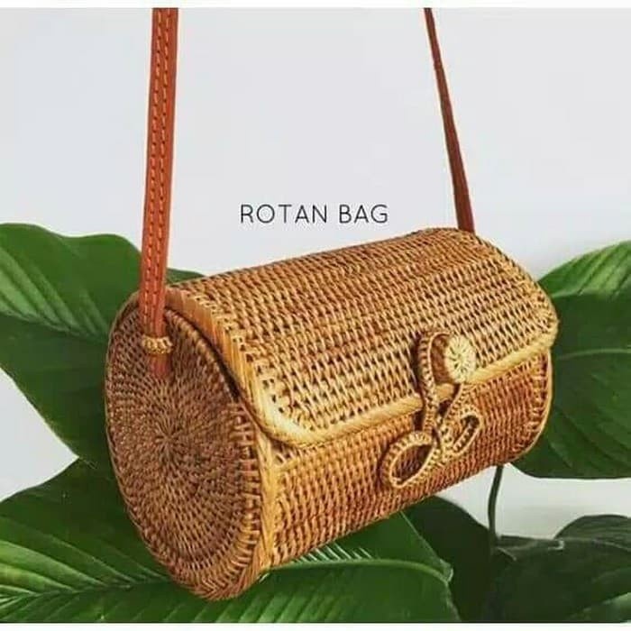PREMIUM TAS WANITA ROTAN TABUNG 20CM