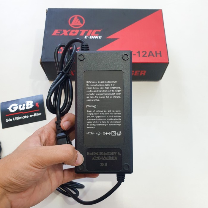 Best seller Charger Sepeda Listrik Exotic 48V 12AH Original / Cas Exotic Ebike 48V 12AH Terlaris