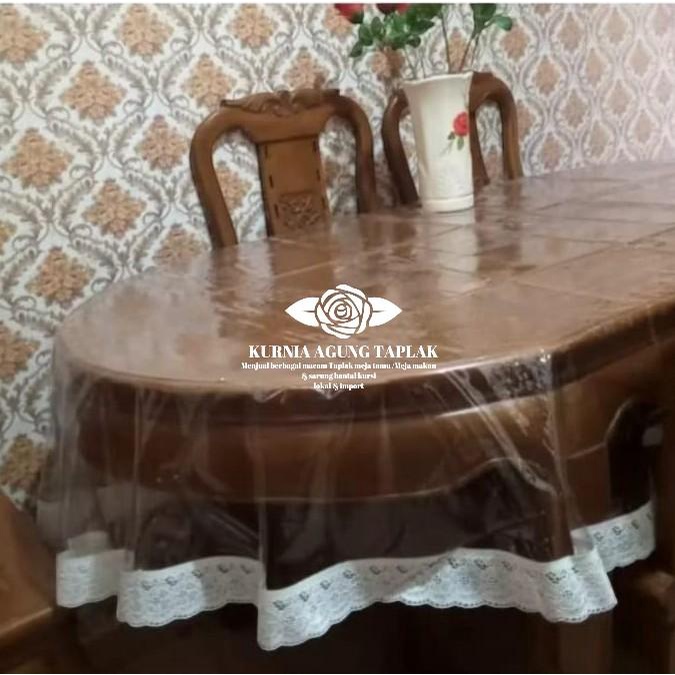TERBARU Taplak Meja Makan Plastik Bening Oval Persegi Dan Bulat/ Taplak Meja Makan Plastik Bening 4