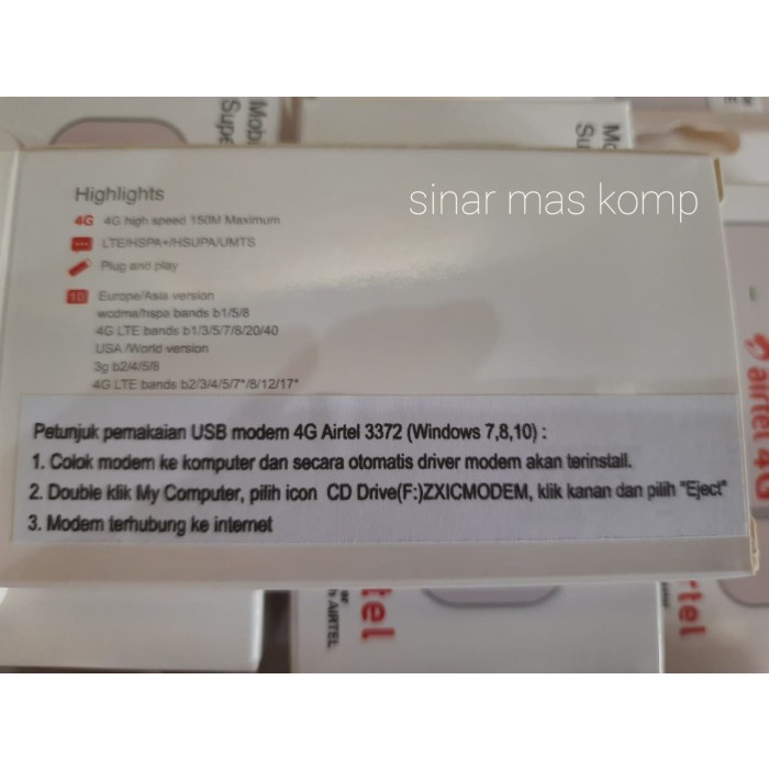 Project - Modem Airtel E3372 4G LTE logo Airtel bukan huawei e3372