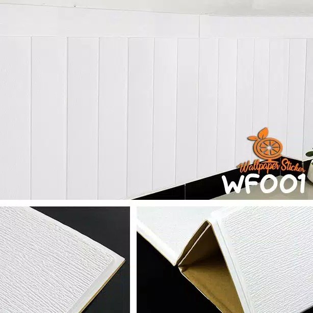 TERMURAH Wallpaper Dimding 3d Foam Motif Kayu Abu 70x70 cm Dekorasi Dinding