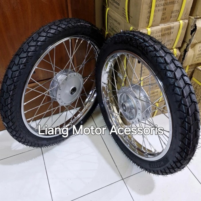 Ban Set Velg DID Besi Ring 18 Depan Dan Ring 17 Belakang - Honda Win / Win 100 Custom Semi Trail
