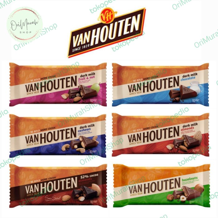 

Coklat Van Houten Dark Milk Cashew Almond Fruit Vanhouten Chocolate