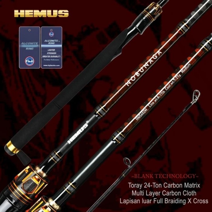 terbaru  joran carbon hemus nobunaga ring fuji alconite - free packing ready