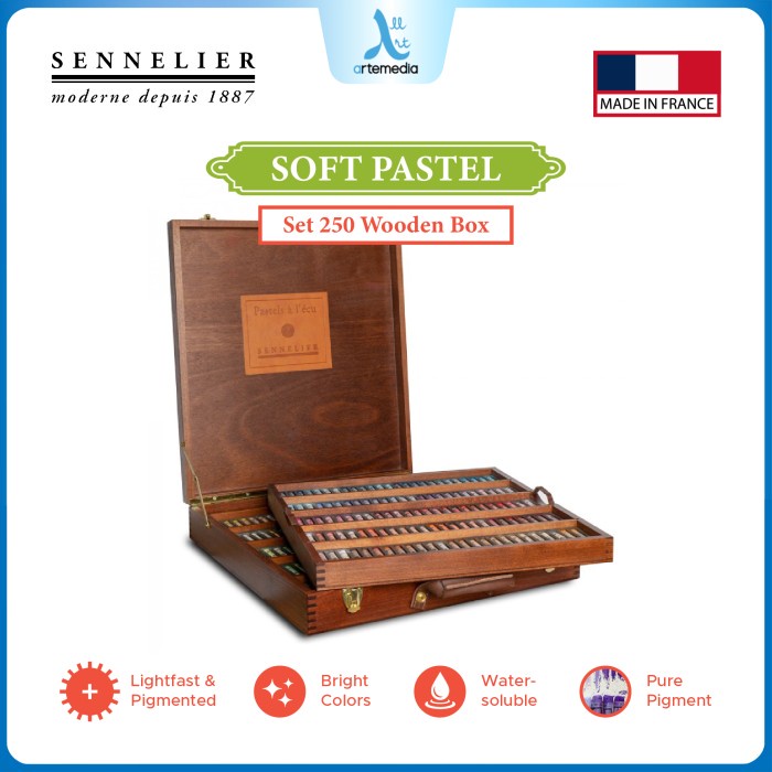 

TERLARIS Sennelier Soft Pastel 250 Color Wooden Box Set The Royal Collection