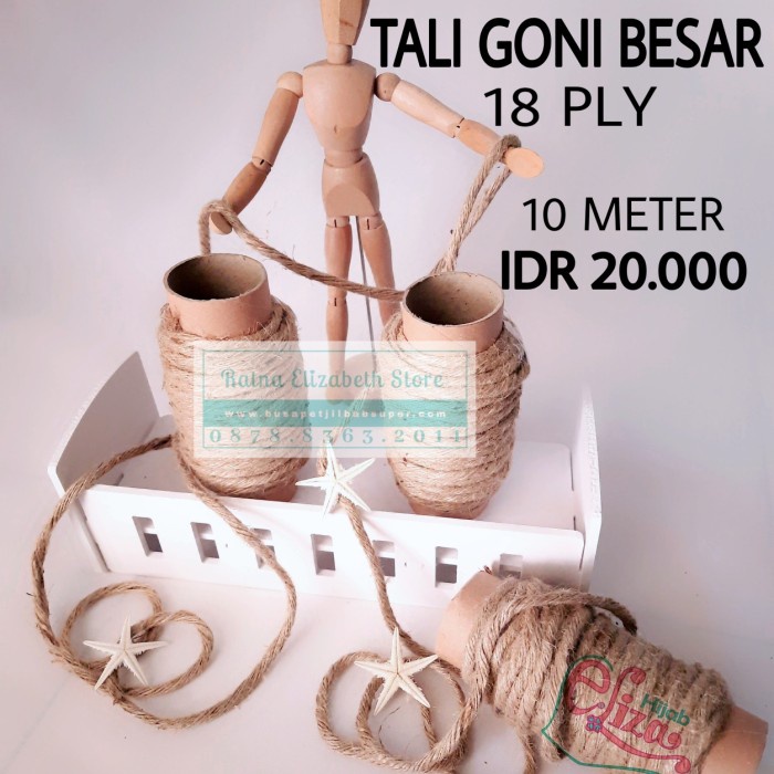 TALI GONI BESAR 10 METER TALI GONI 18 PLY - TALI RAMI - JUTE ROPE