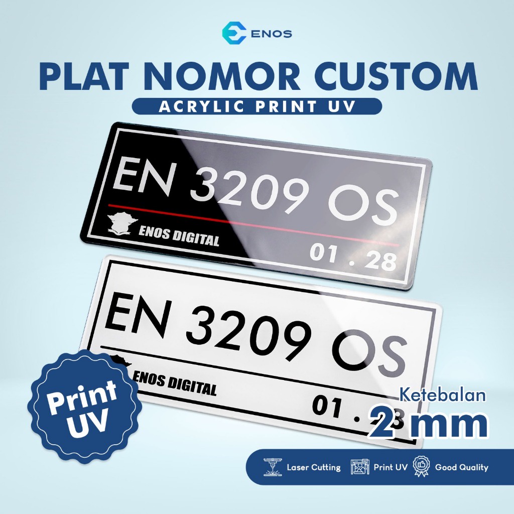 Plat Nomor Motor Custom / Cetak Plat Nomor Motor / Plat Nomor Custom Akrilik Acrylic Print UV