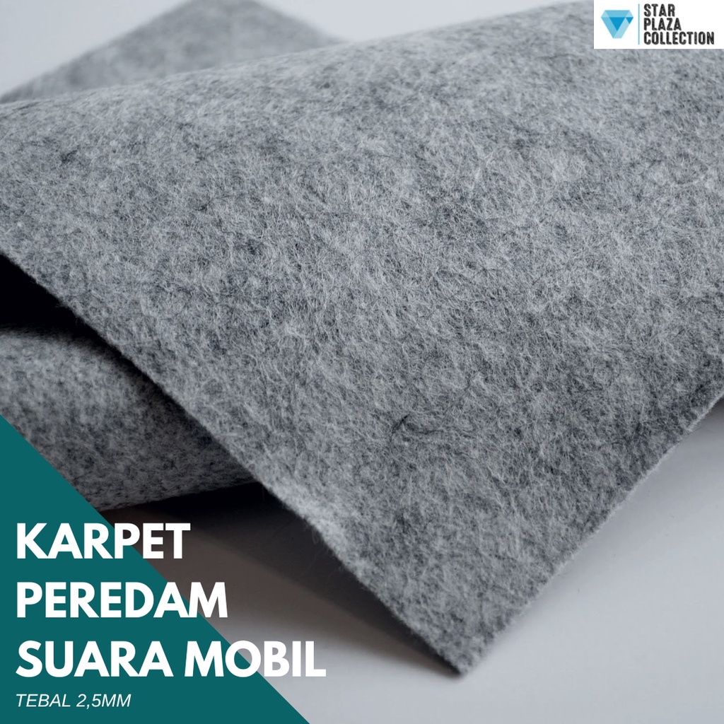 Karpet Brudu Polos Non Woven Peredam Suara Mobil / Ruangan Tebal 2,5mm Lebar 2meter Meteran Murah