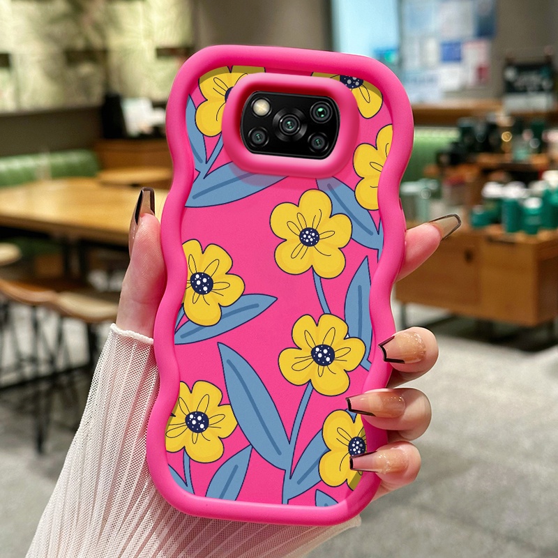 Casing Hp Untuk Xiaomi POCO X3 POCO X3 NFC POCO X3 Pro Case Softcase Kesing Bunga kuning ponsel Cesi