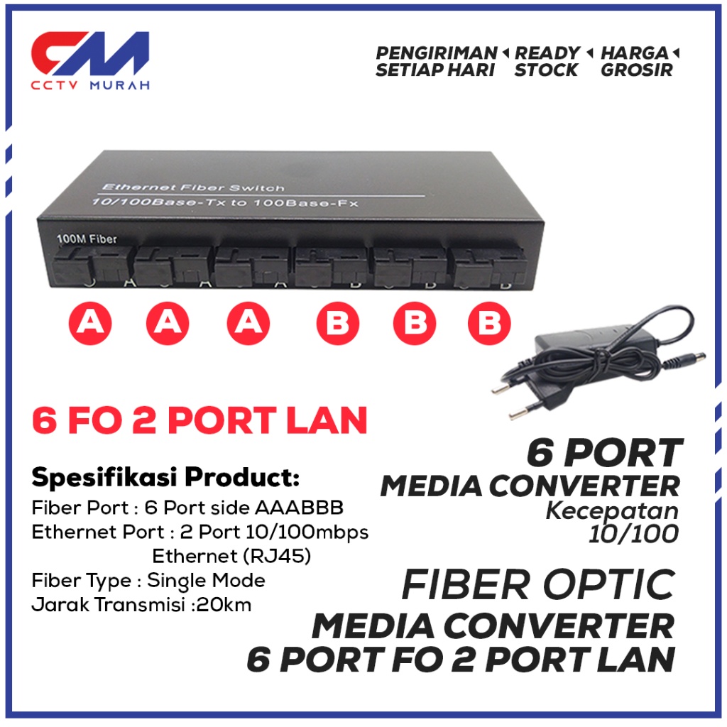 Media Converter 6 Port 2 LAN RJ45, 3 Port 2 LAN RJ45, 2 Port 4 LAN RJ45, 5 Port 3 LAN RJ45 Fiber