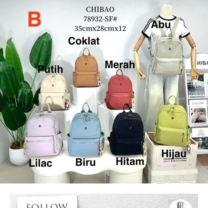 Chibao Ransel Wanita Laptop Tas Punggung Cewek Backpack Jumbo Besar Import Anti Air Waterproof