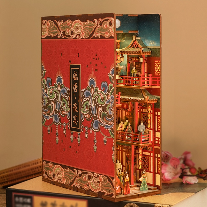 Chinese Miniatures Bookshelves Doll House Book Nooks Decoration Girl Bookcase Dollhouse Furniture