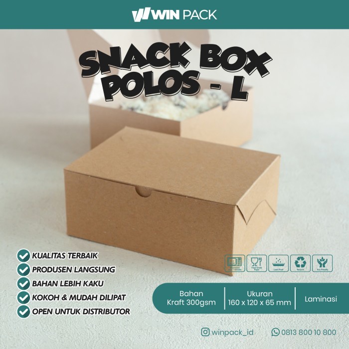 (Expert) Snack Box Dus Roti Bakar Box Pisang Bakar Polos Laminasi Size L