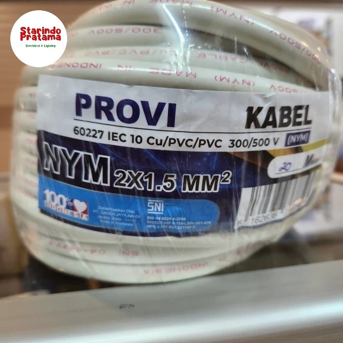 KABEL LISTRIK NYM KAWAT 2 X 1.5 10M 15M 20M SNI