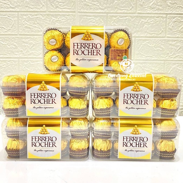 

A Ferrero Rocher Chocolate T16 T5 T3 Halal Cokelat Coklat Ferero Rocher Isi 16 / 5 / 3 Pcs