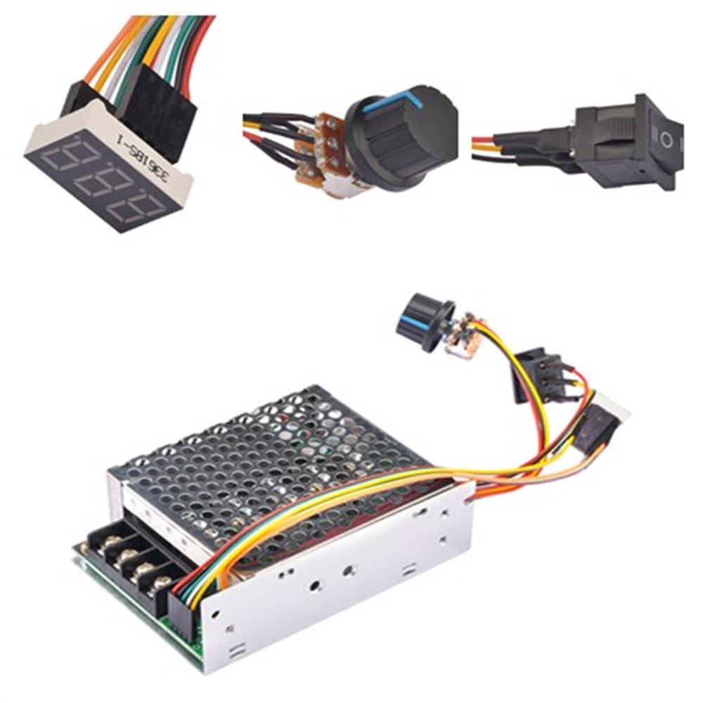 DC 10-50V 40A PWM Speed Controller DC Motor Digital Display 0~100% Adjustable Drive Module Input MAX