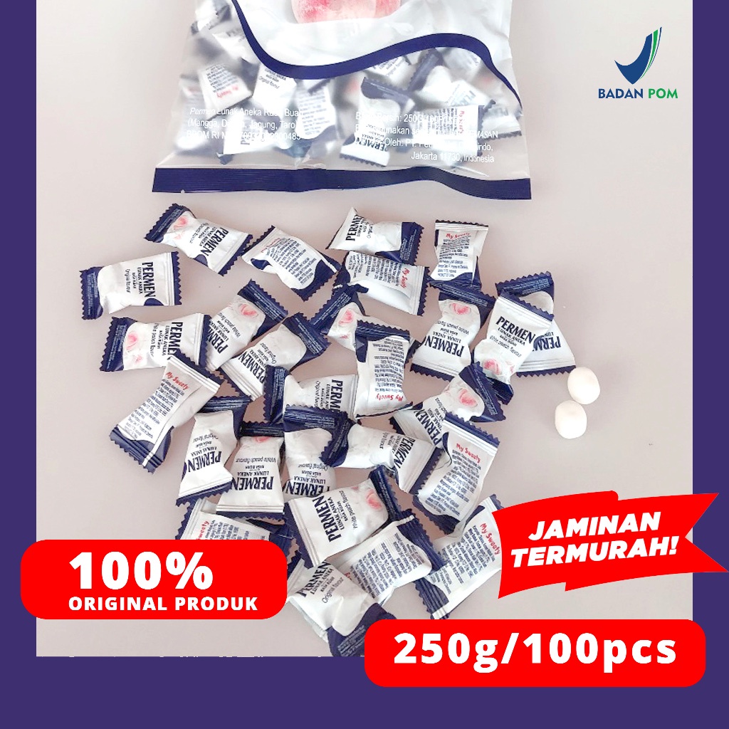 

A Permen Susu Yogurt & Rasa Peach Mysweety 100Pcs/250G