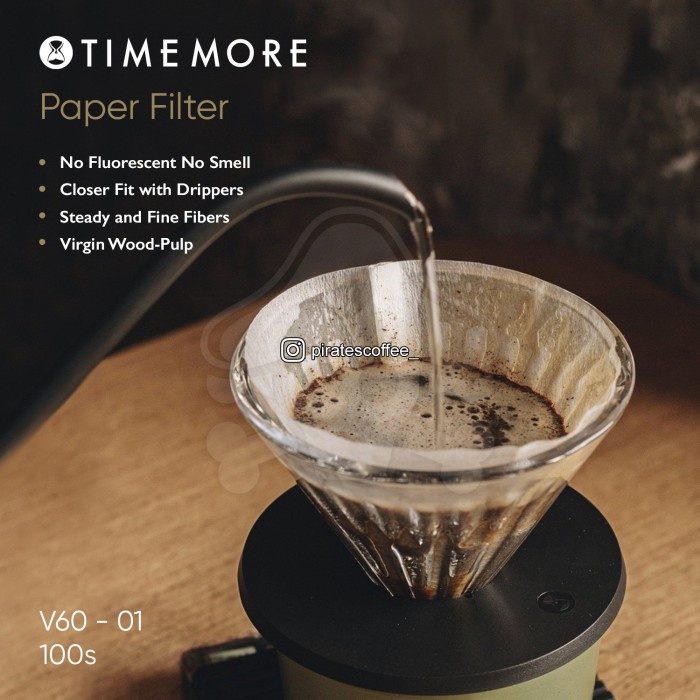 Timemore Paper Filter V60 01 02 100s Kertas Saring Kopi - Shanghai