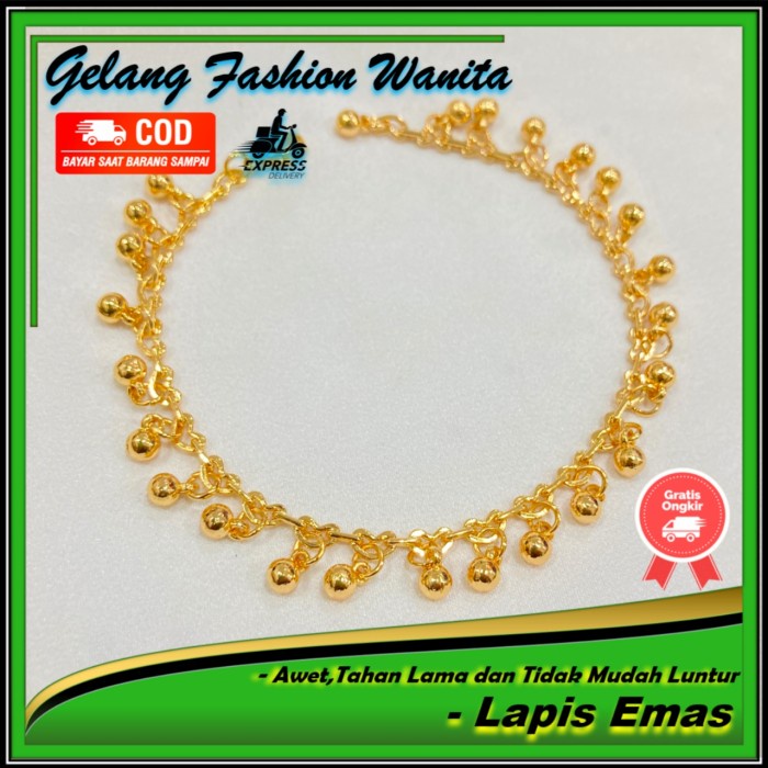 Gelang Wanita Jurai Pentol Lapis Emas Asesoris Fashion Dewasa & Remaja