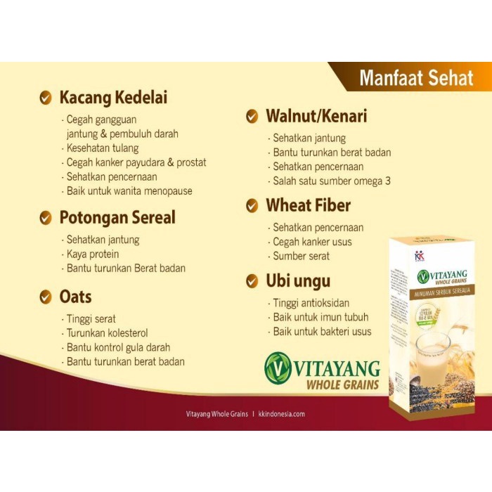 

(TopSeller) Vitayang Whole Grains Sereal diet pengganti makan 1 box 15 sachet