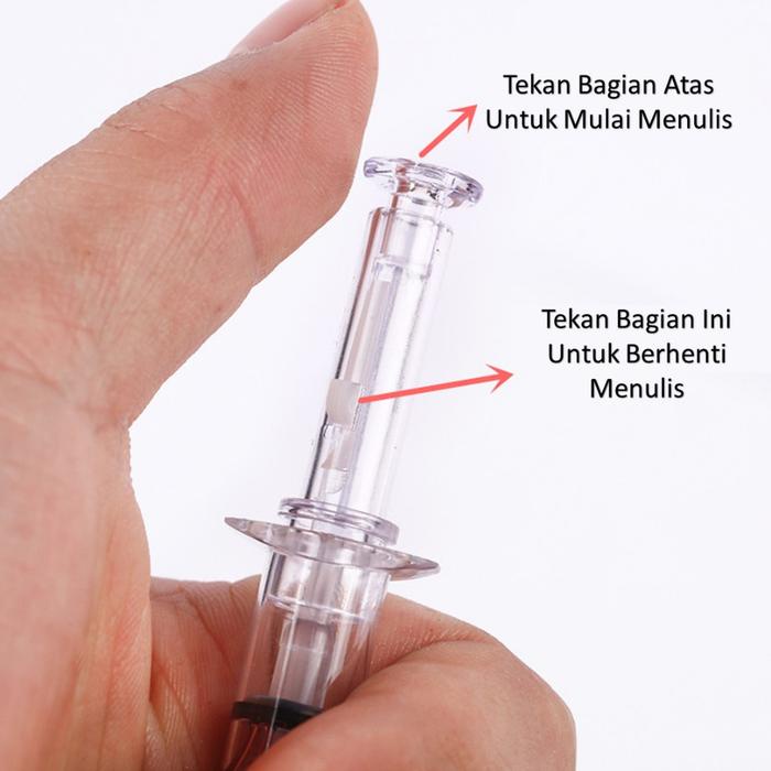 

Mss (Cod) Bundling 6Pcs 12Pcs Pulpen Model Jarum Suntik Lucu Korean Syringe Ballpoint Pen Souvenir