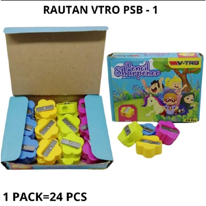 

Serutan Pensil Rautan Pensil V-Tro Kembang 1 Box Isi 24 Pcs