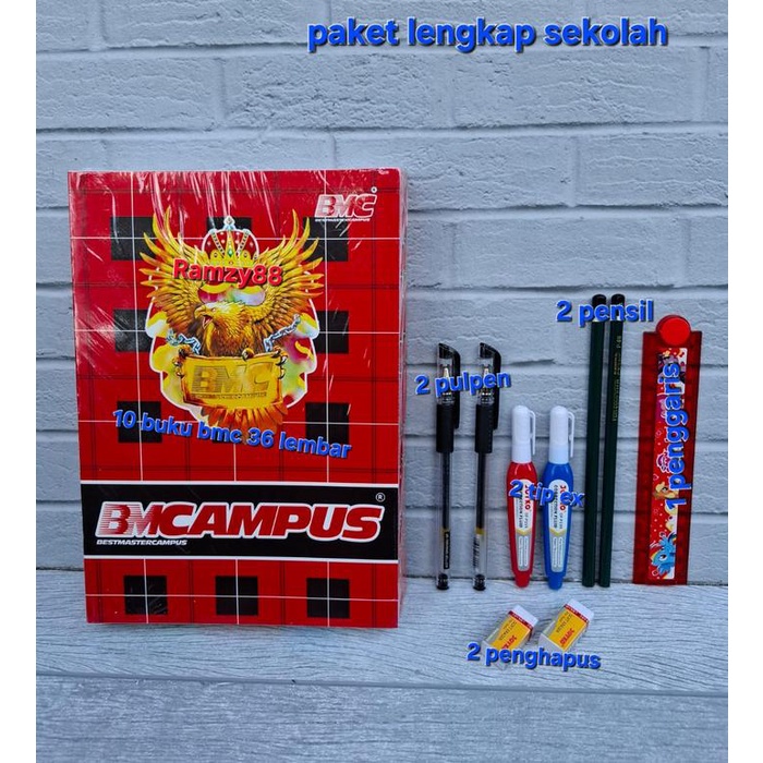 

( Promo) Paket Sekolah Lengkap Dengan 10 Buku Bmcampus, 2 Pulpen, 2 Pensil, 2 Penghapus, 2 Tip Ex, 1