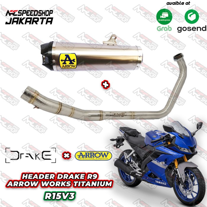 Knalpot Arrow Works Titanium All New R15 V3 & MT15 Fullsystem Stainles