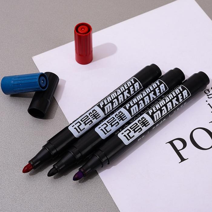 

Spidol Permanent Marker Permanen Tahan Air Alat Tulis Spidol Cepat Kering Tinta Minyak Hitam Biru